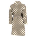 Beige And White Polka Dot Pattern Print Men's Bathrobe