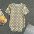 Beige And White Polka Dot Pattern Print Men's Bodysuit