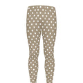 Beige And White Polka Dot Pattern Print Men's Leggings