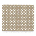Beige And White Polka Dot Pattern Print Mouse Pad