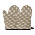 Beige And White Polka Dot Pattern Print Oven Mitts