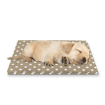 Beige And White Polka Dot Pattern Print Pet Cooling Mat Cover