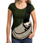 Beige And White Polka Dot Pattern Print Pet Sling Carrier