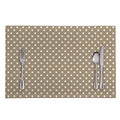 Beige And White Polka Dot Pattern Print Placemat
