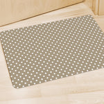 Beige And White Polka Dot Pattern Print Polyester Doormat