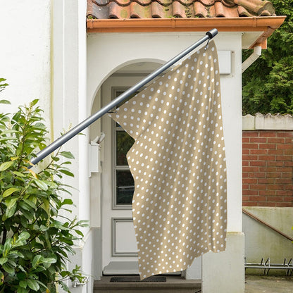 Beige And White Polka Dot Pattern Print Polyester Flag
