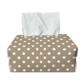 Beige And White Polka Dot Pattern Print Rectangle Tissue Box Cover