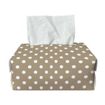 Beige And White Polka Dot Pattern Print Rectangle Tissue Box Cover
