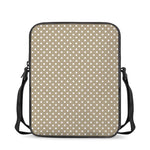 Beige And White Polka Dot Pattern Print Rectangular Crossbody Bag