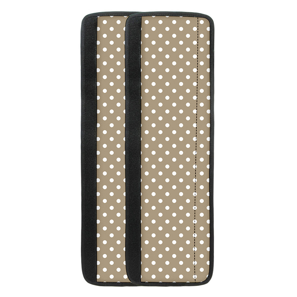 Beige And White Polka Dot Pattern Print Refrigerator Handle Covers