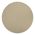 Beige And White Polka Dot Pattern Print Round Blanket