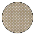 Beige And White Polka Dot Pattern Print Round Floor Mat