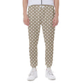 Beige And White Polka Dot Pattern Print Joggers