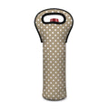 Beige And White Polka Dot Pattern Print Single Neoprene Wine Tote