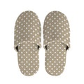 Beige And White Polka Dot Pattern Print Slippers