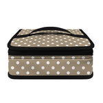 Beige And White Polka Dot Pattern Print Small Lunch Bag