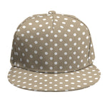 Beige And White Polka Dot Pattern Print Snapback Cap