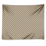 Beige And White Polka Dot Pattern Print Tapestry