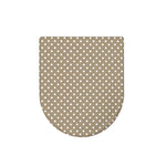Beige And White Polka Dot Pattern Print Toilet Lid Cover