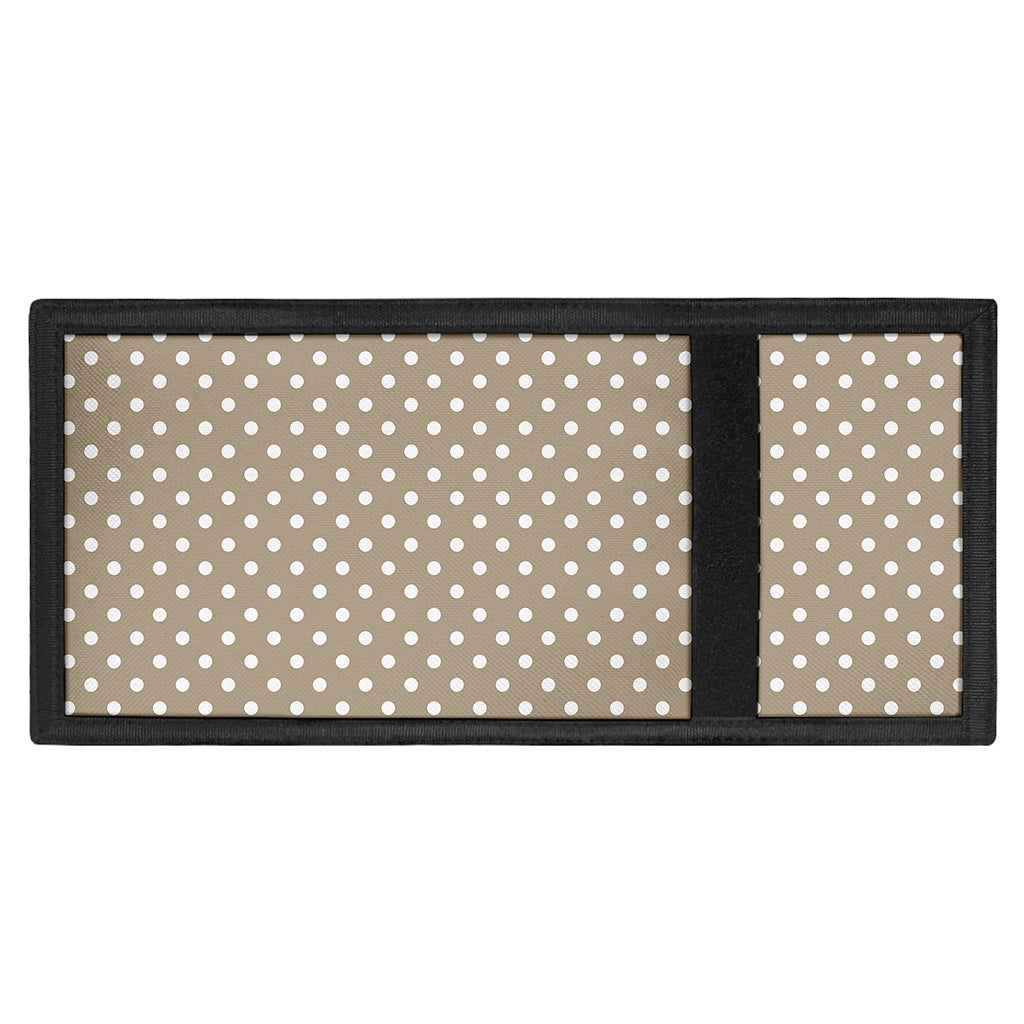 Beige And White Polka Dot Pattern Print Trifold Wallet