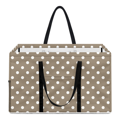 Beige And White Polka Dot Pattern Print Utility Tote Bag