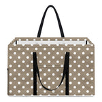 Beige And White Polka Dot Pattern Print Utility Tote Bag