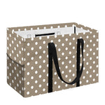 Beige And White Polka Dot Pattern Print Utility Tote Bag