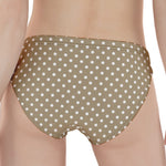 Beige And White Polka Dot Pattern Print Women's Panties