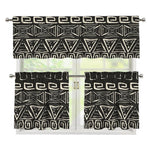 Beige Aztec Pattern Print 3 Piece Kitchen Curtains