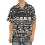 Beige Aztec Pattern Print Aloha Shirt