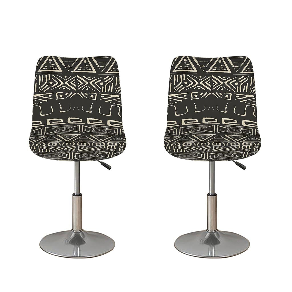 Beige Aztec Pattern Print Bar Stool Covers