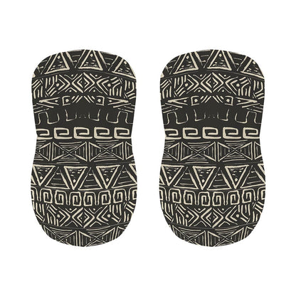 Beige Aztec Pattern Print Bar Stool Covers