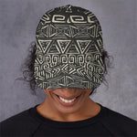 Beige Aztec Pattern Print Baseball Cap