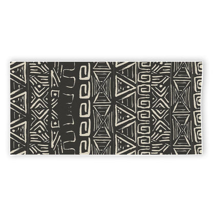 Beige Aztec Pattern Print Beach Towel