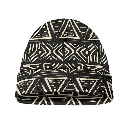 Beige Aztec Pattern Print Beanie