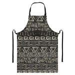 Beige Aztec Pattern Print Bib Apron With Pocket