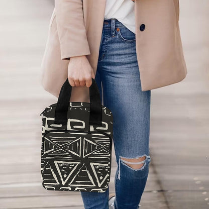 Beige Aztec Pattern Print Bible Tote Bag