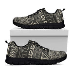 Beige Aztec Pattern Print Black Running Shoes