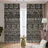 Beige Aztec Pattern Print Blackout Pencil Pleat Curtains