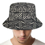 Beige Aztec Pattern Print Bucket Hat