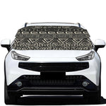 Beige Aztec Pattern Print Car Windshield Snow Cover