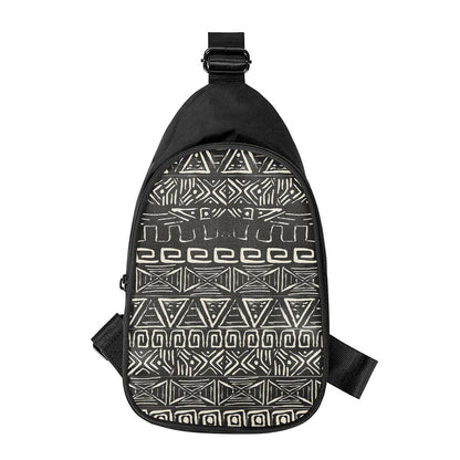 Beige Aztec Pattern Print Chest Bag