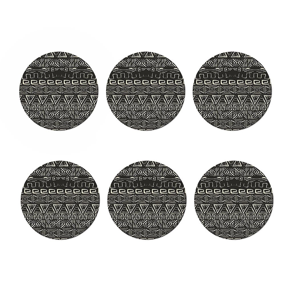 Beige Aztec Pattern Print Coaster Set