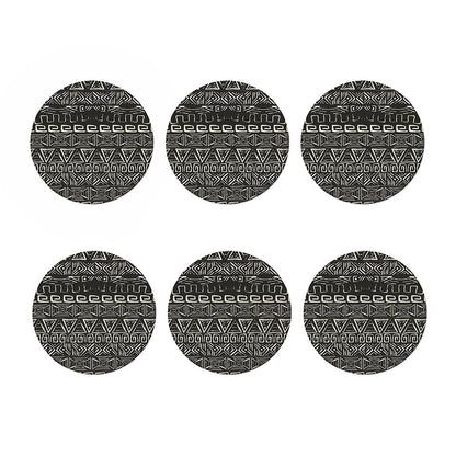 Beige Aztec Pattern Print Coaster Set