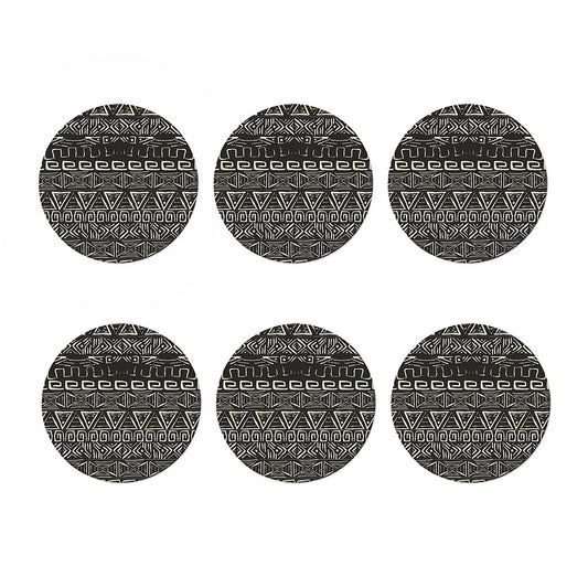 Beige Aztec Pattern Print Coaster Set