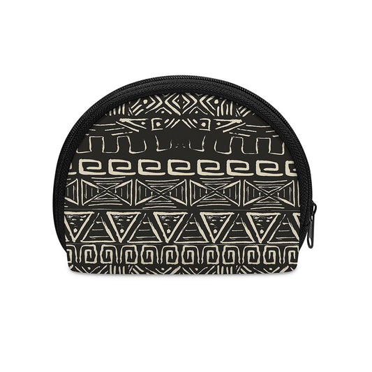 Beige Aztec Pattern Print Coin Purse