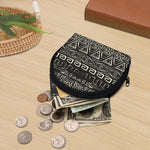 Beige Aztec Pattern Print Coin Purse
