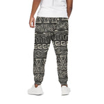 Beige Aztec Pattern Print Cotton Pants