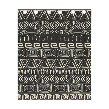 Beige Aztec Pattern Print Curtain