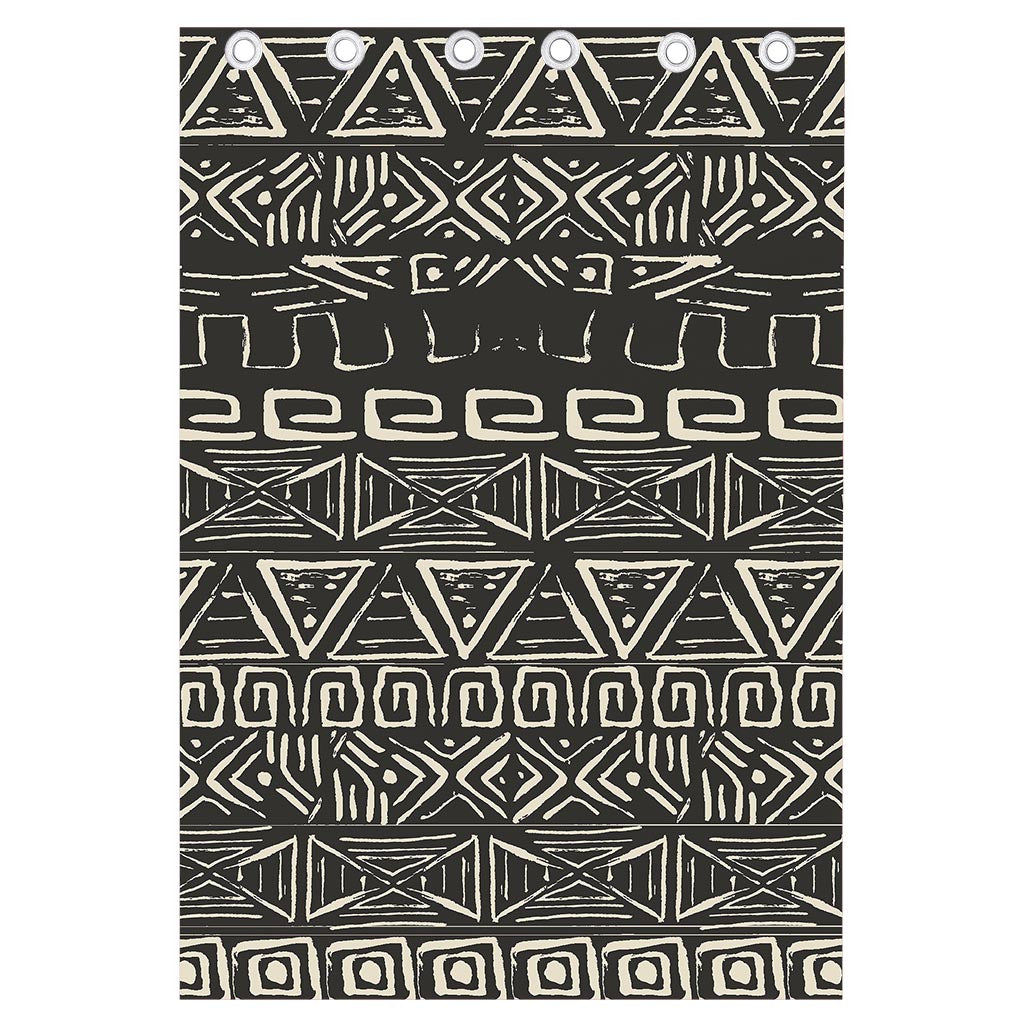 Beige Aztec Pattern Print Curtain